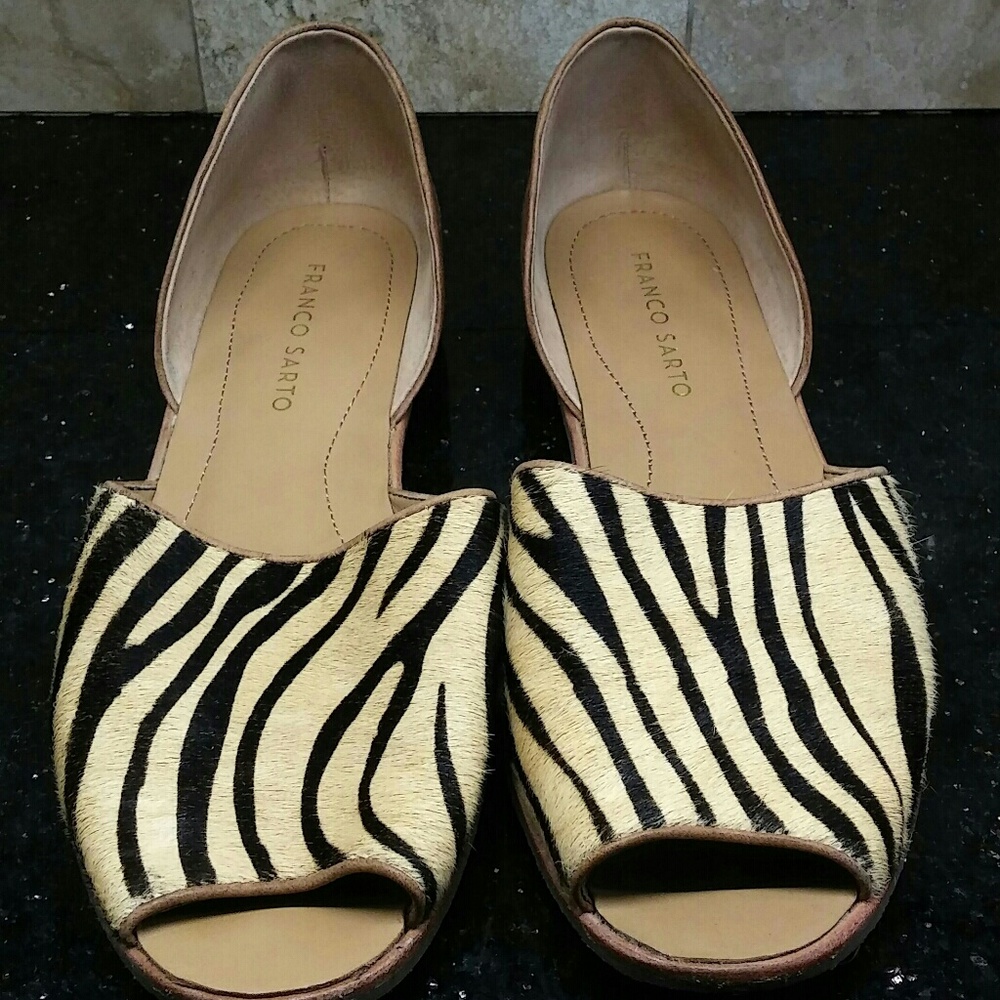 CALF HAIR Franco Sarto leather open toe flat